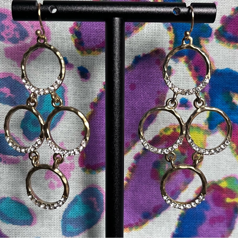 NWT One Wink Silver and Cz Chandelier Earrings